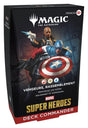 Boîte du Deck Commander Magic: The Gathering Marvel Super Heroes Vengeurs, Rassemblement en français avec Captain America et Nick Fury.