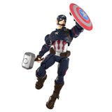 Boîte Marvel Blokees Champion Class Captain America Infinity Saga avec le héros tenant son bouclier et le marteau de Thor.