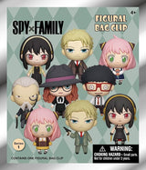 Visuel Spy x Family Figural Bag Clip Series 1 avec plusieurs personnages chibi dont Anya, Loid et Yor, vendus en sachet mystère.