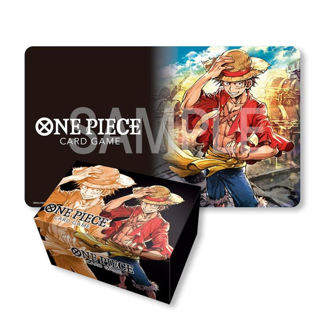 One Piece Card Game Special Goods Set Monkey D Luffy avec tapis de jeu et deck box