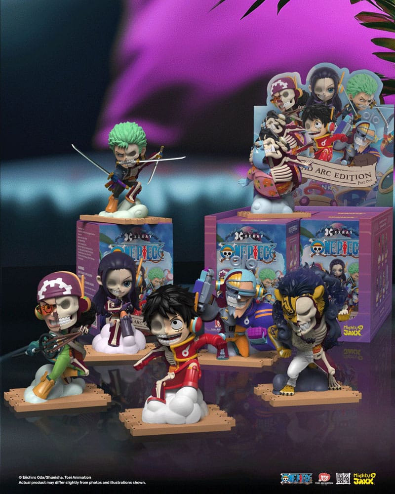 Figurines One Piece XXRAY 4" Egghead Arc Series Part 1 en blind box avec modèles aléatoires.