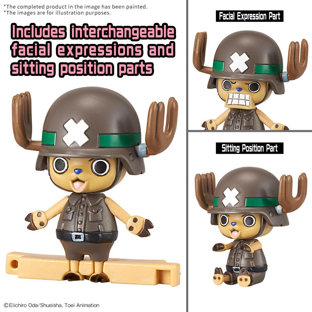 Set One Piece Chopper Robo Super Vol.2 Heavy Armor et Vol.3 Horn Dozer avec Chopper dans deux véhicules mécaniques à assembler.