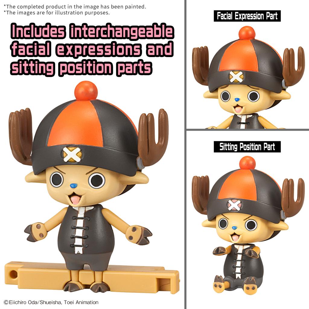 Set One Piece Chopper Robo Super Vol.4 Kung Fu Tracer et Vol.5 Walk Hopper avec Chopper dans deux véhicules mécaniques à assembler.