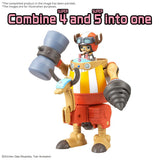 Set One Piece Chopper Robo Super Vol.4 Kung Fu Tracer et Vol.5 Walk Hopper avec Chopper dans deux véhicules mécaniques à assembler.
