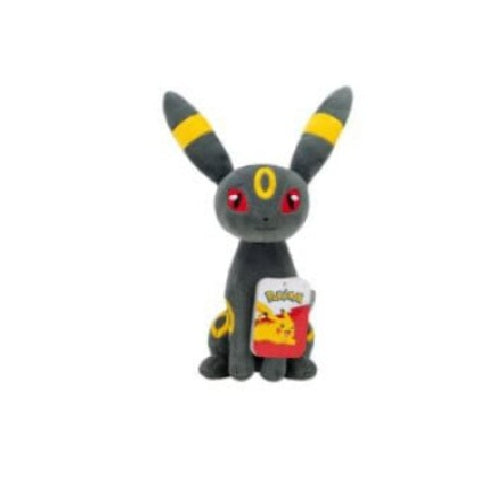 Peluche Noctali Pokémon officielle noire avec anneaux jaunes, douce et compacte