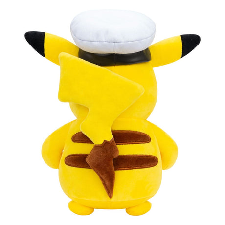 Peluche Pikachu Capitaine Pokémon 20 cm avec casquette blanche