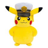 Peluche Pikachu Capitaine Pokémon 20 cm avec casquette blanche