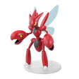 Maquette Poképla Select Cizayox n°55 rouge avec grandes pinces, ailes translucides et socle d’exposition transparent