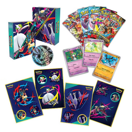 Valisette Pokémon Coffre aux Trésors 2025 illustrée par Gardevoir et Méga-Lucario.