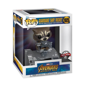 Funko Pop! Deluxe Marvel Avengers Infinity War Rocket n°1025 dans le Guardians’ Ship, figurine en boîte édition spéciale.