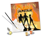 CreArt Ravensburger KPop Demon Hunters Golden, peinture par numéros 20 x 20 cm avec silhouettes HUNTR/X, peinture dorée et paillettes.