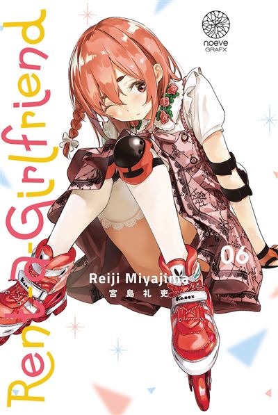 manga Rent-a-Girlfriend tome 6 de Reiji Miyajima, montrant Sumi Sakurasawa en tenue rose avec des rollers rouges.