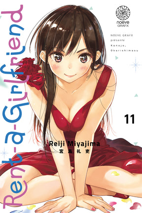 manga Rent-a-Girlfriend tome 11 représentant Sumi Sakurasawa en tenue de sport rose, tenant un sac à dos et souriant timidement.