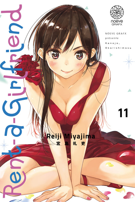 manga Rent-a-Girlfriend tome 11 représentant Sumi Sakurasawa en tenue de sport rose, tenant un sac à dos et souriant timidement.