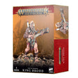 Boîte Warhammer Age of Sigmar Sons of Behemat King Brodd avec figurine de géant tenant une énorme massue sur fond de bataille.