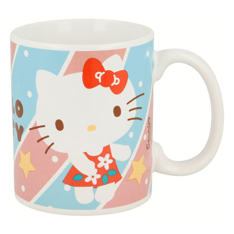 Mug Hello Kitty 325 ml au design pastel avec Hello Kitty en robe rouge