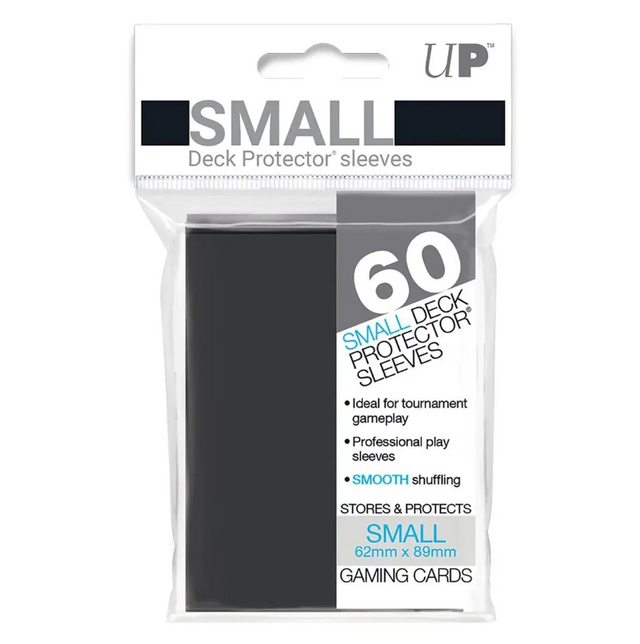 Protèges-cartes Ultra PRO Pro Gloss Small noir en pack de 60 sleeves format 62×89 mm.