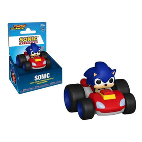 Figurine Sonic Funko Racers dans son kart, issue de l’univers Sonic the Hedgehog