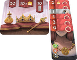 Boîte du jeu de société Splendor Duel avec une couronne dorée ornée de gemmes sur fond bleu.