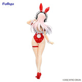 Figurine PVC de Super Sonico en tenue de bunny rouge, version BiCute Bunnies Red Color Ver., environ 30 cm de haut.