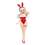 Figurine PVC de Super Sonico en tenue de bunny rouge, version BiCute Bunnies Red Color Ver., environ 30 cm de haut.