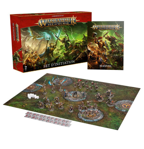 Warhammer Age of Sigmar set d’initiation figurines Stormcast Skaven plateau de jeu