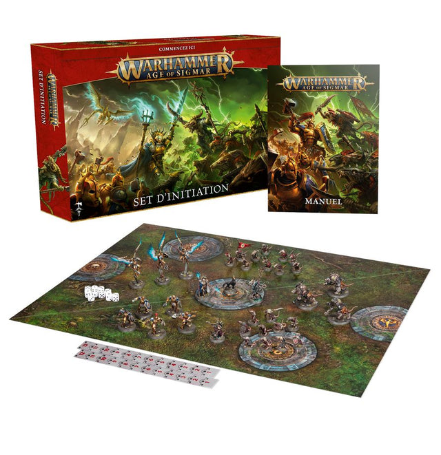Warhammer Age of Sigmar set d’initiation figurines Stormcast Skaven plateau de jeu