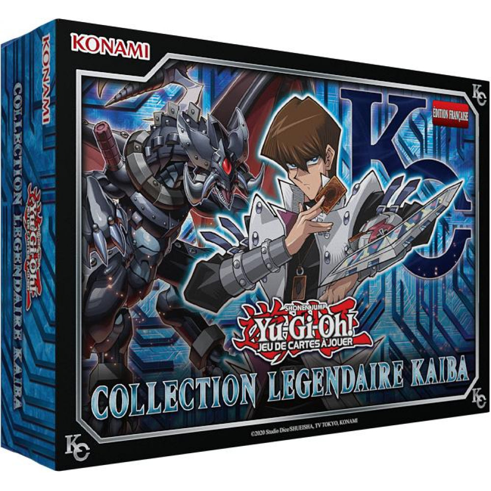Coffret Yu-Gi-Oh Collection Légendaire Kaiba avec 3 méga-boosters et cartes exclusives de Seto Kaiba.