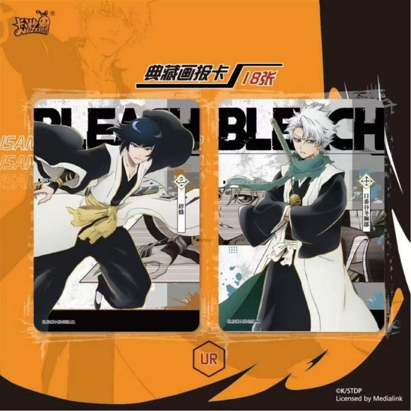 Display de boosters de cartes Bleach – Thousand-Year Blood War, avec design orange et blanc mettant en avant Ichigo Kurosaki, issue de la gamme Cartes Bleach.