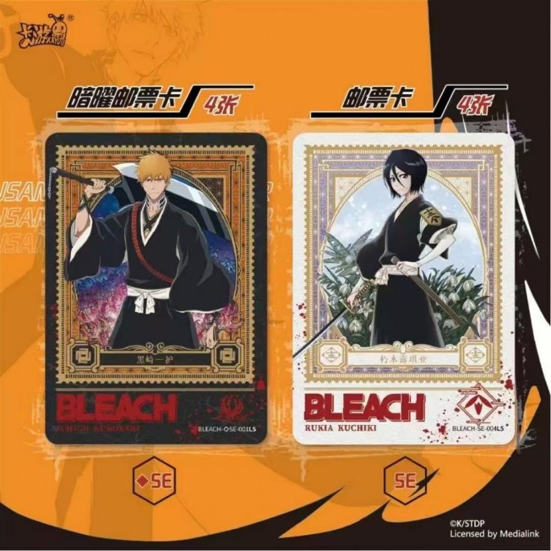 Booster de cartes Bleach – Thousand-Year Blood War illustré avec Ichigo Kurosaki sur fond orange et noir, issu de la gamme Cartes Bleach.