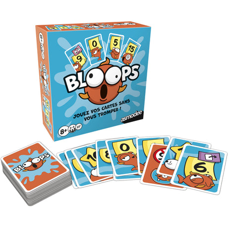 Jeu de société Bloops boîte jeu de cartes bluff Asmodee