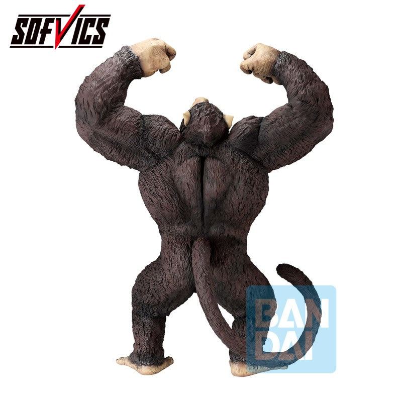 Figurine Dragon Ball Z Ichibansho Great Ape Son Goku The Chronicle of Goku par Bandai, représentant Goku en singe géant rugissant avec les bras levés.