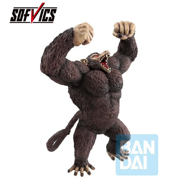 Figurine Dragon Ball Z Ichibansho Great Ape Son Goku The Chronicle of Goku par Bandai, représentant Goku en singe géant rugissant avec les bras levés.