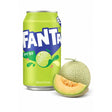 Canette verte Fanta Melon Korea 350 ml avec visuel de melon sur fond blanc.