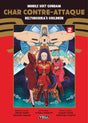 Couverture du manga Mobile Suit Gundam – Char Contre-Attaque : Beltorchika’s Children Tome 2 avec Char assis sur un trône entouré de deux personnages et un mobile suit en arrière-plan.