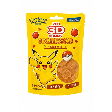 Sachet de bonbons Pokémon 3D Gummy goût cola avec Pikachu – 56 g