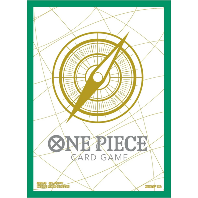 Protège-cartes officiels One Piece Card Game Standard Green Compass – sleeves Bandai 70 cartes