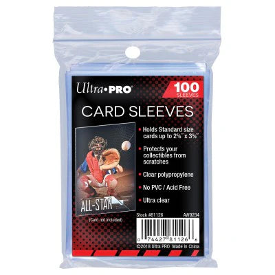 Paquet de 100 sleeves Ultra Pro transparentes pour cartes au format standard