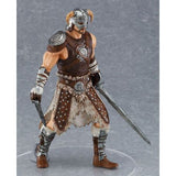 Figurine Pop Up Parade de Dovahkiin de Skyrim, en armure nordique avec épée et dague.