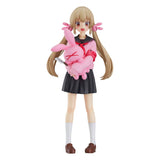Figurine Pop Up Parade de Natori Sana, portant un uniforme scolaire noir et rose, avec une peluche lapin rose et un couteau, capturant son style unique et mystérieux.